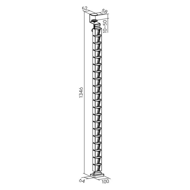 Flexibler Kabelkanal mit Tischklemme – 2-Kammer-System – bis 134 cm – weiß Flexibler Kabelkanal mit Tischklemme – 2-Kammer-System – bis 134 cm – weiß
