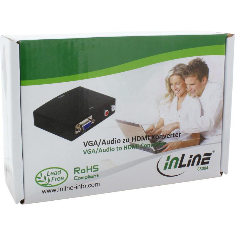 InLine® Konverter VGA+Audio zu HDMI Eingang VGA und Chinch Audio Stereo Ausgang HDMI
