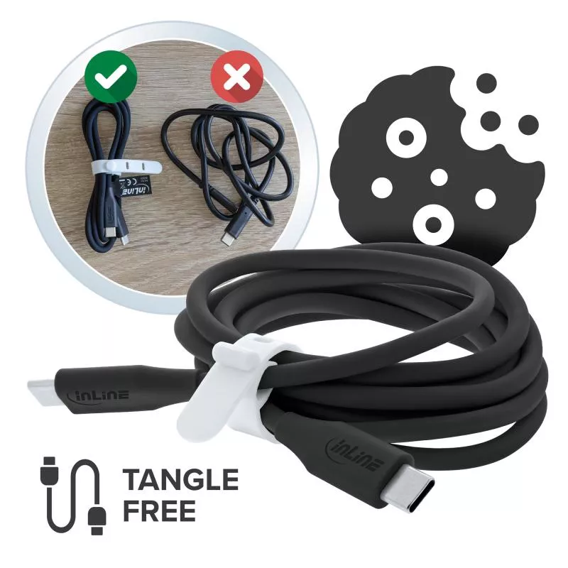 USB-C Schnellladekabel – 100W – Silikon – Black Cookie (schwarz) USB-C Schnellladekabel – 100W – Silikon – Black Cookie (schwarz)