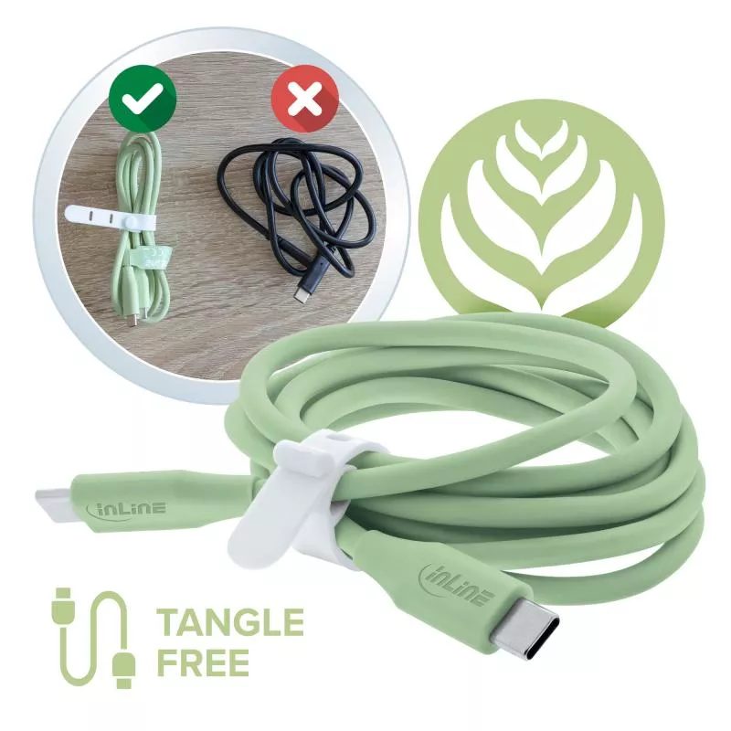 USB-C Schnellladekabel – 100W – Silikon – Matcha Latte (grün) USB-C Schnellladekabel – 100W – Silikon – Matcha Latte (grün)