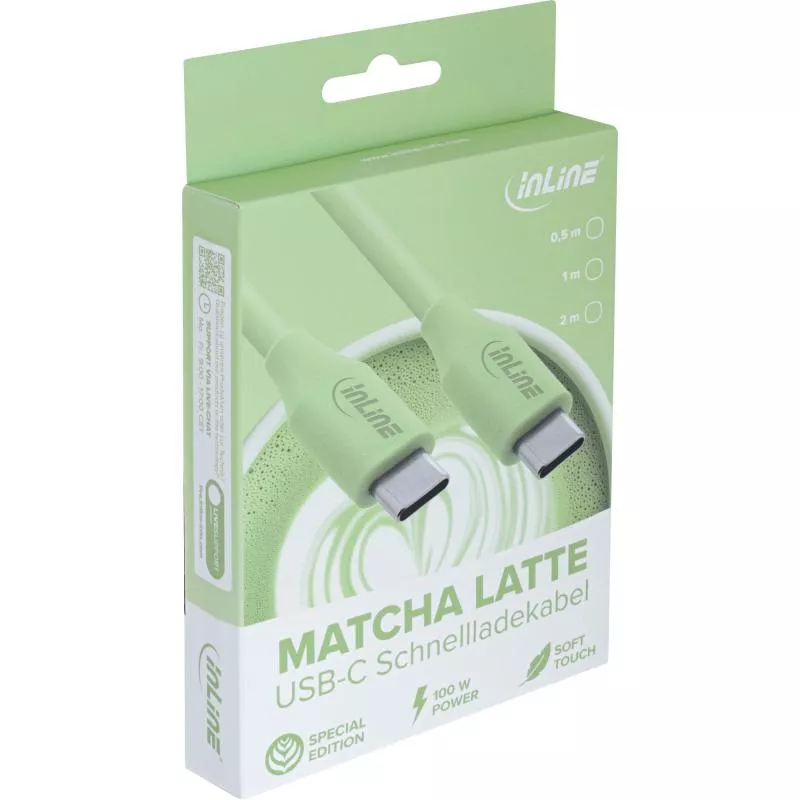 USB-C Schnellladekabel – 100W – Silikon – Matcha Latte (grün) USB-C Schnellladekabel – 100W – Silikon – Matcha Latte (grün)