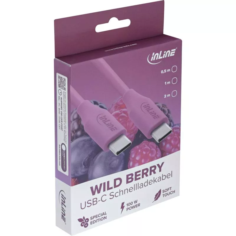 USB-C Schnellladekabel – 100W – Silikon – Wild Berry (lila) USB-C Schnellladekabel – 100W – Silikon – Wild Berry (lila)