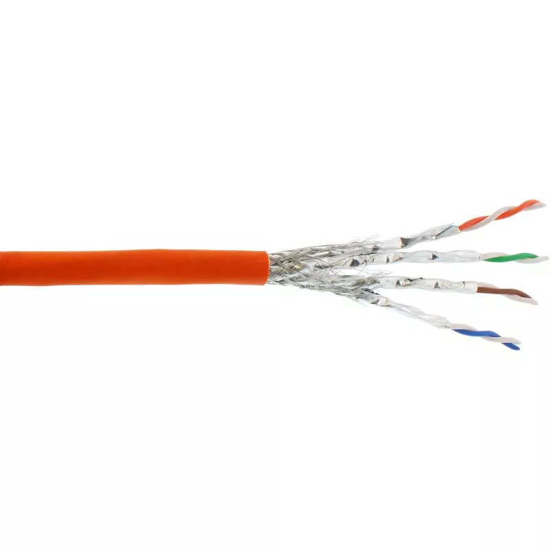 Cat 7 Verlegekabel S/FTP (PiMF) AWG23/1 CCA – 600 MHz – LSZH – Eca – Orange