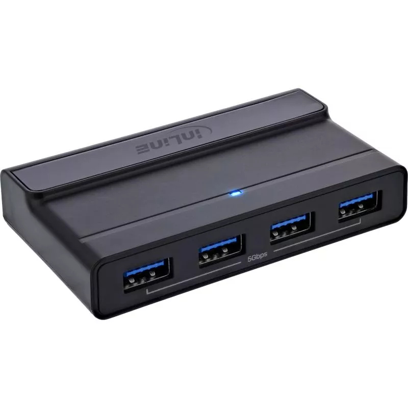 USB-C Switch für 2 PCs mit 4-Port USB-Hub, USB 3.2 Gen.1, Schwarz