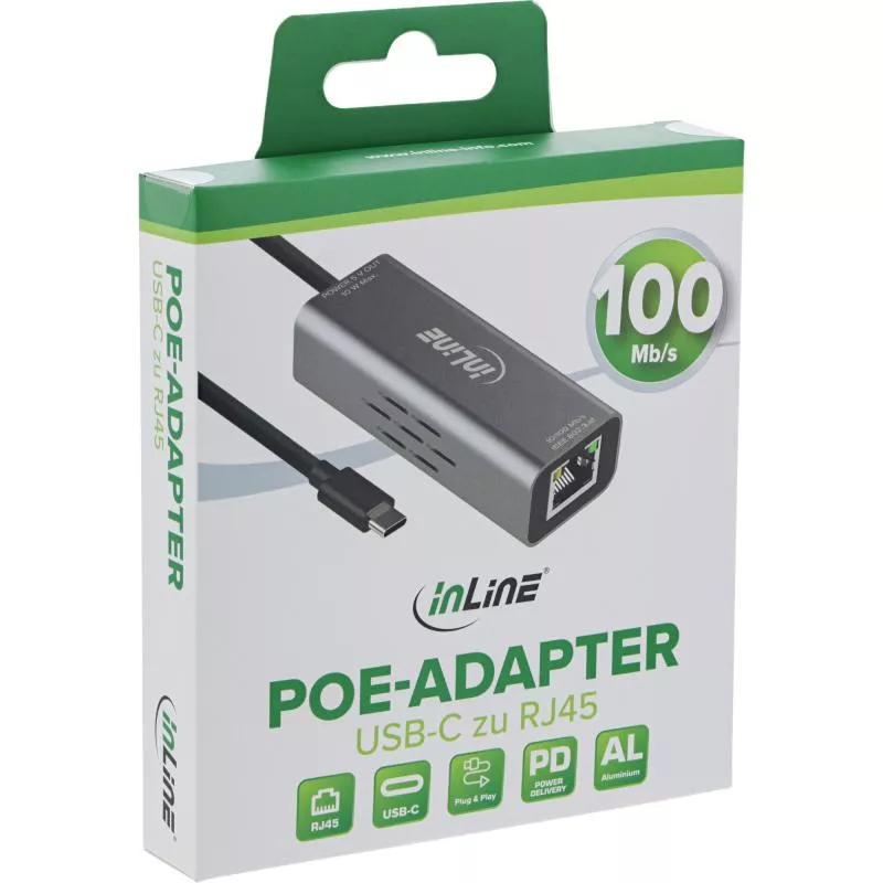 USB-C zu RJ45 PoE-Adapter mit Überspannungsschutz USB-C zu RJ45 PoE-Adapter mit Überspannungsschutz