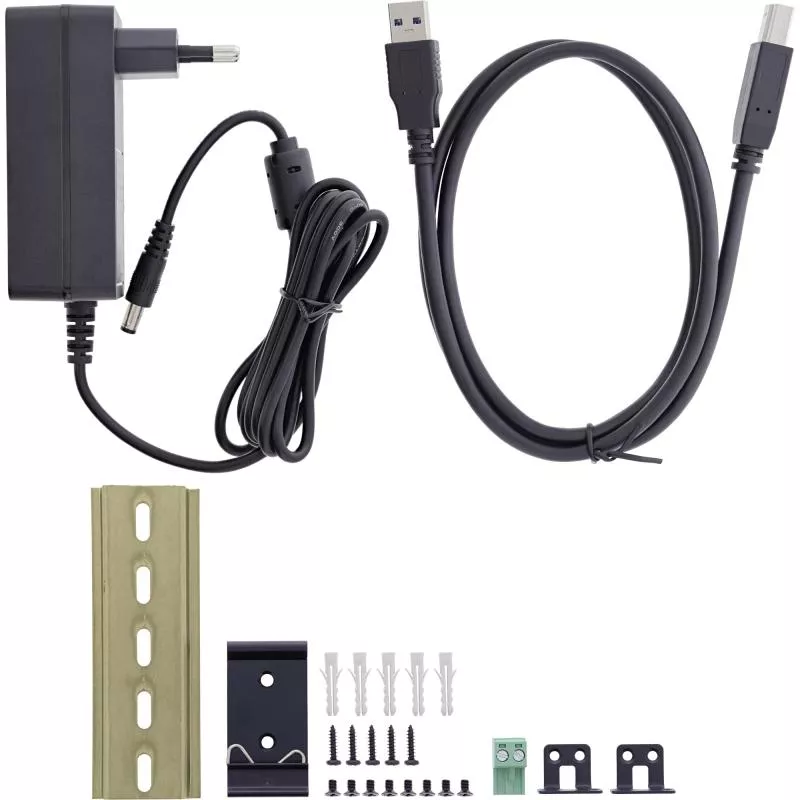 USB 3.2 Gen.1 Industrie-Hub mit 7 Ports, Aluminiumgehäuse und Netzteil