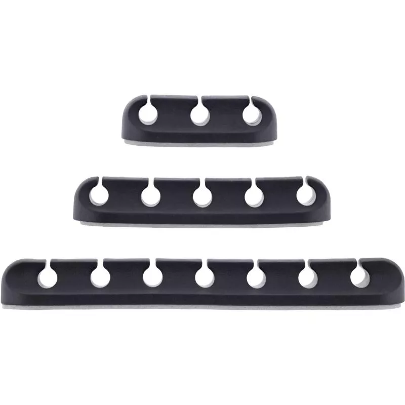 Kabelmanager-Set, 3-/5-/7-fach, selbstklebend mit 3M®-Pad, Schwarz