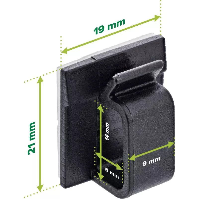 100er Pack Kabelmanager Klebesockel XL, Nylon, mit 3M®-Pad, Schwarz