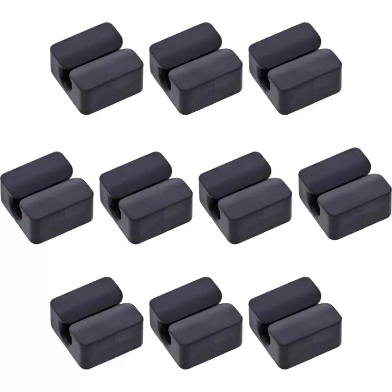 10er Pack Kabelclip 1-fach, selbstklebend, mit 3M®-Pad, Schwarz