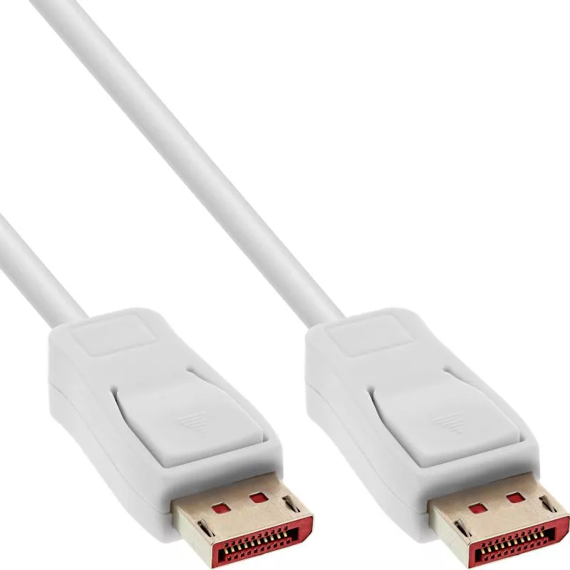 DisplayPort-Kabel 1.4 – 8K, weiß, vergoldete Kontakte