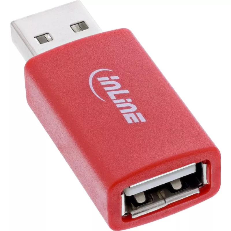 USB-Datenblocker USB-A (Charge-Only) – Adapter USB-A Stecker auf USB-A Buchse, 5 V / 1,5 A