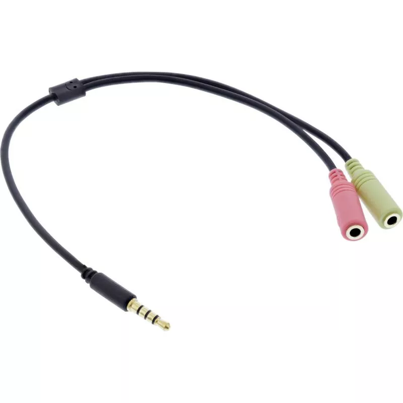 3,5 mm Headset Adapter CTIA – 4-polig auf 2x 3,5 mm Buchse