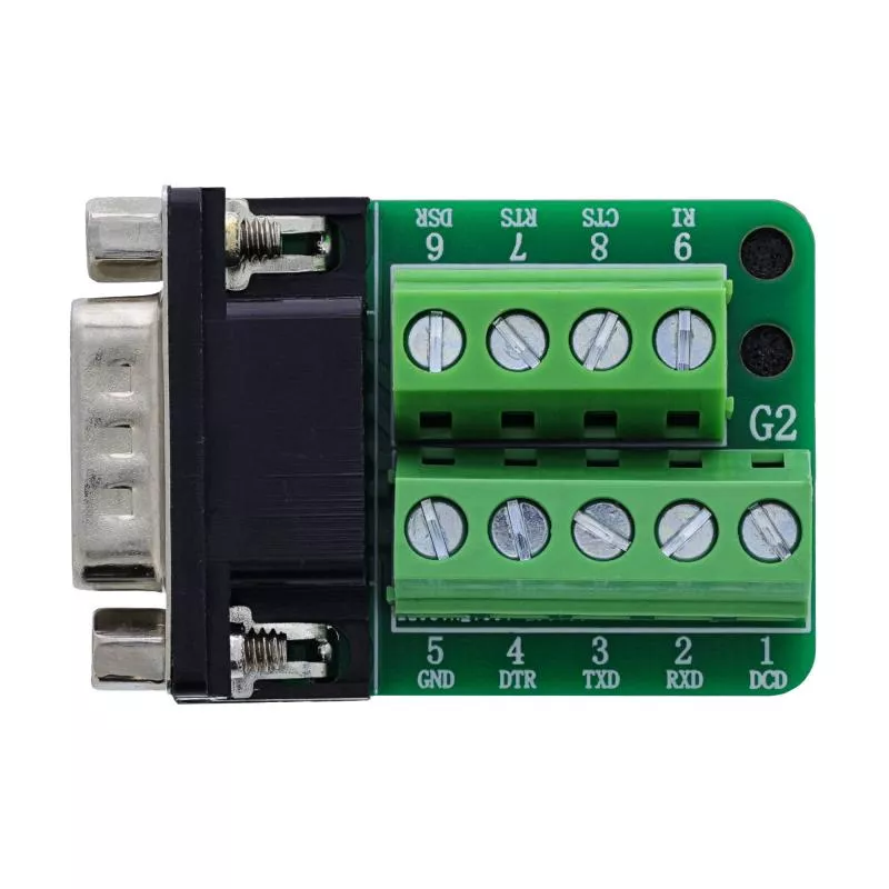 D-Sub 9 Stecker Terminalblock, 2-reihig, Schraubklemme, 5,0 mm Raster