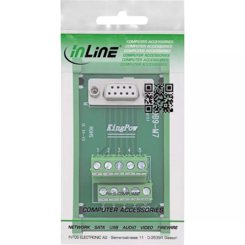 D-Sub 9 Terminalblock für Hutschiene, Buchse, Schraubklemme