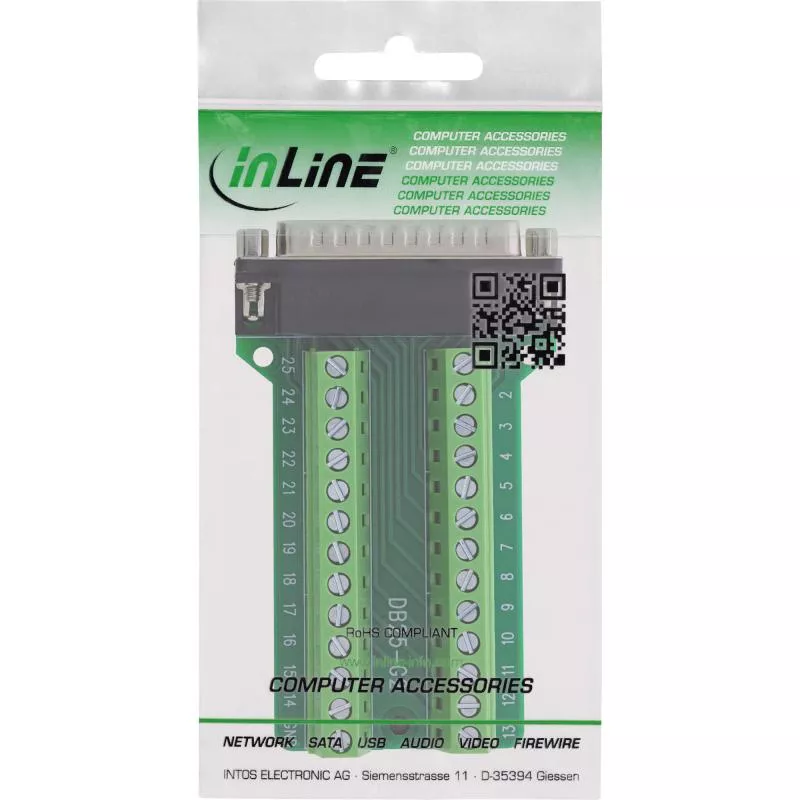 D-Sub 25 Terminalblock Stecker, 2-reihig, Schraubklemme