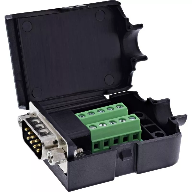 D-Sub 9 Breakout-Terminalblock, Stecker, Schraubklemme