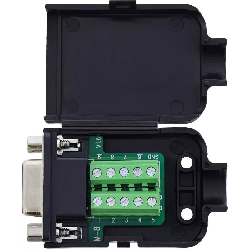 D-Sub 9 Breakout-Terminalblock, Buchse, Schraubklemme