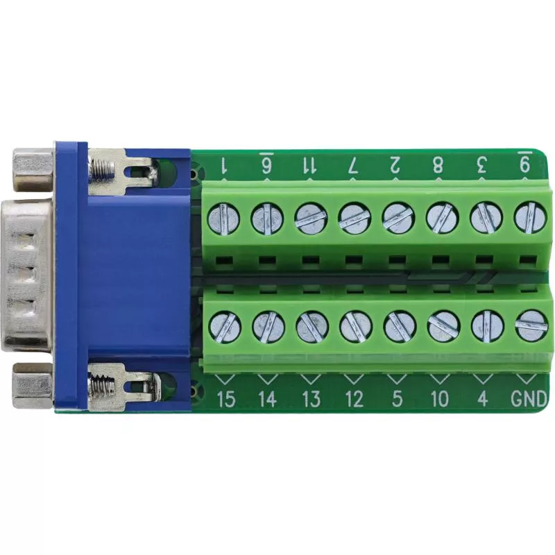 VGA (HD15) Terminalblock, Stecker, 2-reihig, Schraubklemme