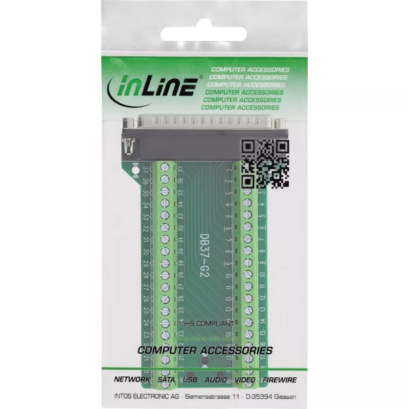 D-Sub 37 Terminalblock, Stecker, 2-reihig, seitliche Schraubklemme