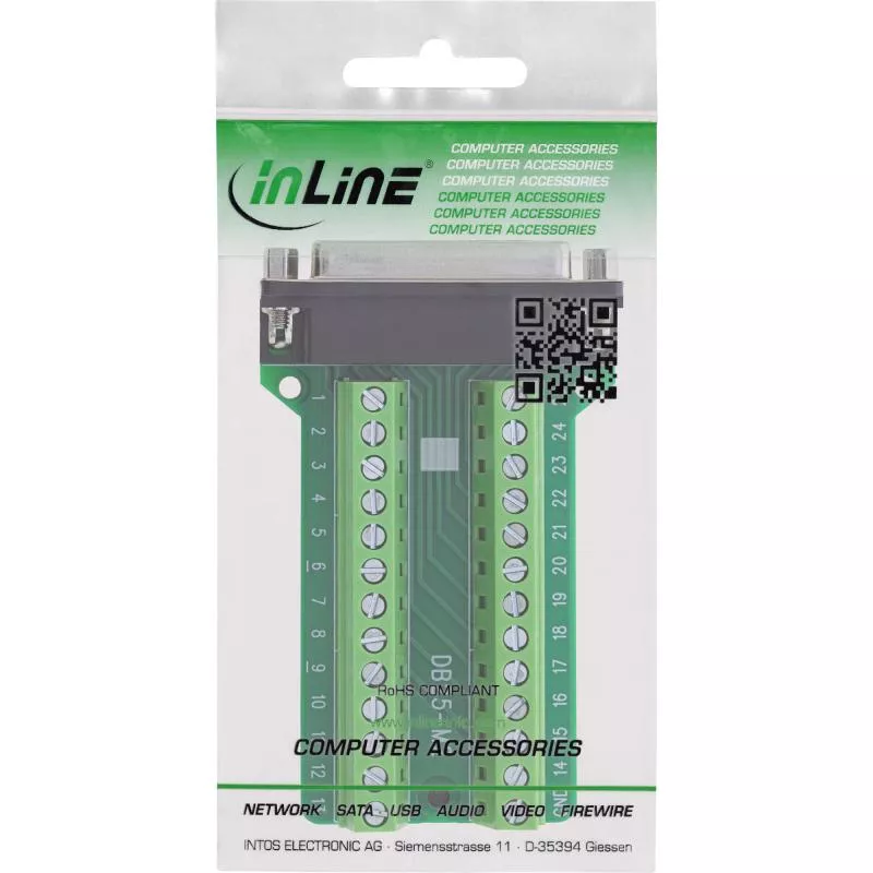 D-Sub 25 Terminalblock, Buchse, 2-reihig, Schraubklemme