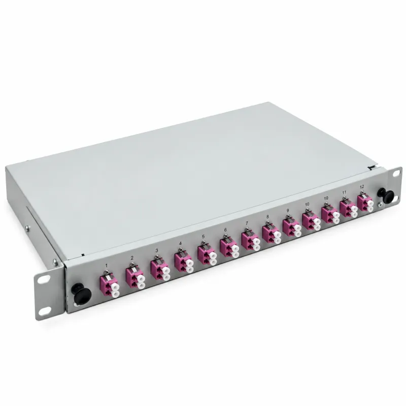 LWL Breakoutbox 19" 12 Port – OM4 Multimode – LC Duplex – Grau
