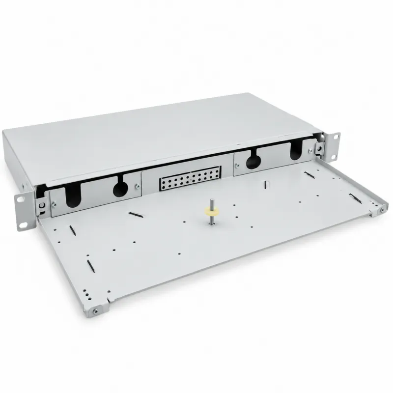 LWL Breakoutbox 19" unbestückt – für 6-/12-/24-fach Frontplatten – Grau