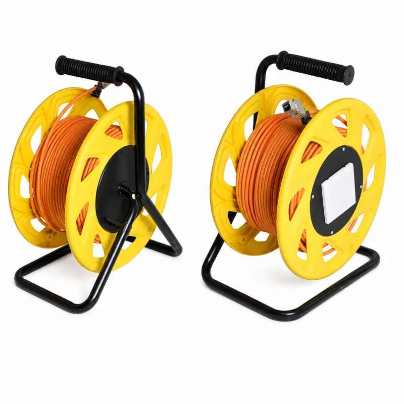 Netzwerk-Kabeltrommel, Cat.6A S/FTP, 50 m, orange/gelb
