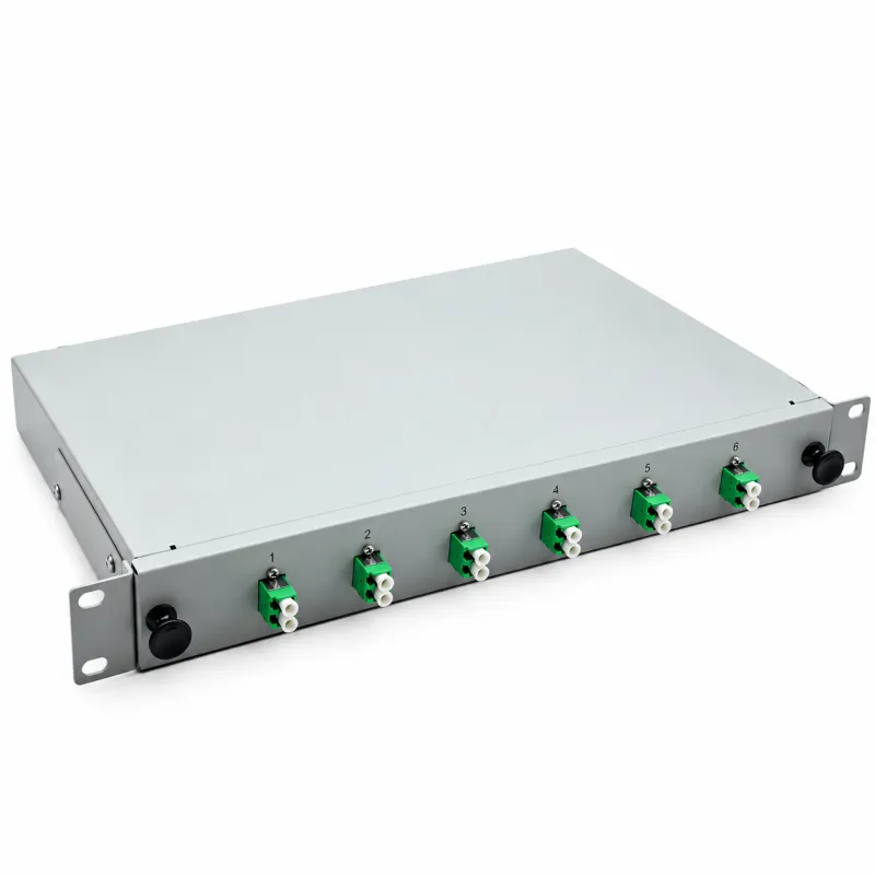LWL Spleißbox 19" 6 Port – OS2 Singlemode – LC/APC Duplex – Grau