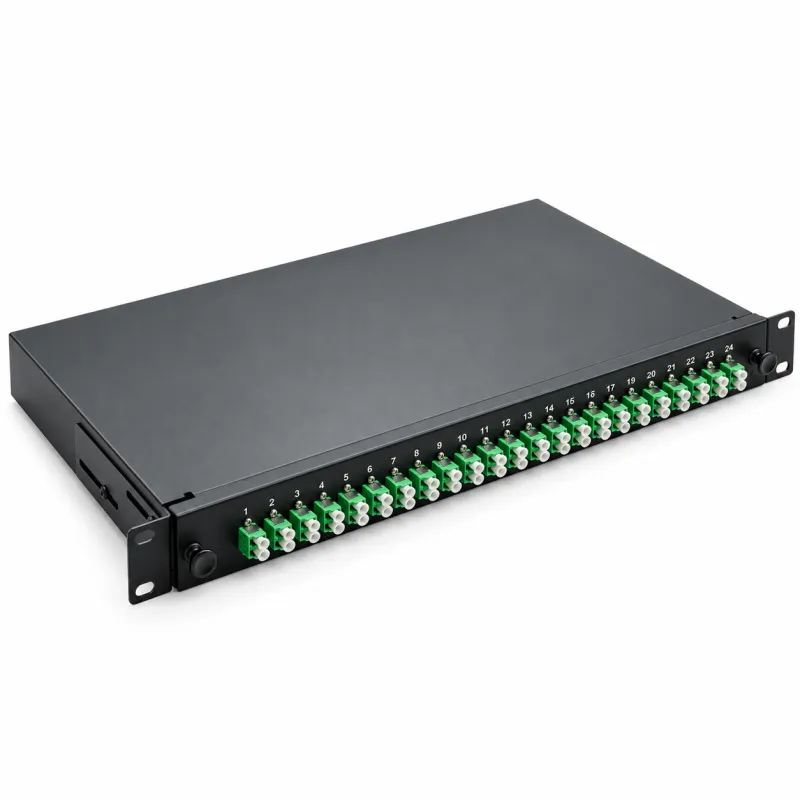 LWL Spleißbox 19" 24 Port – OS2 Singlemode – LC/APC Duplex – Schwarz