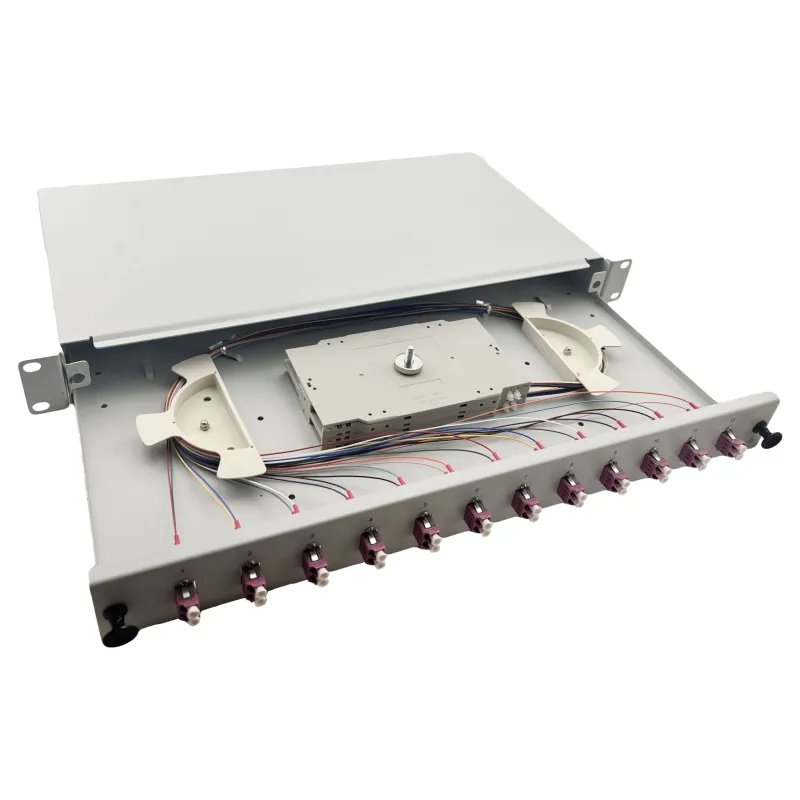 LWL Spleißbox 19" 12 Port – OM4 Multimode – LC/UPC Duplex – Grau