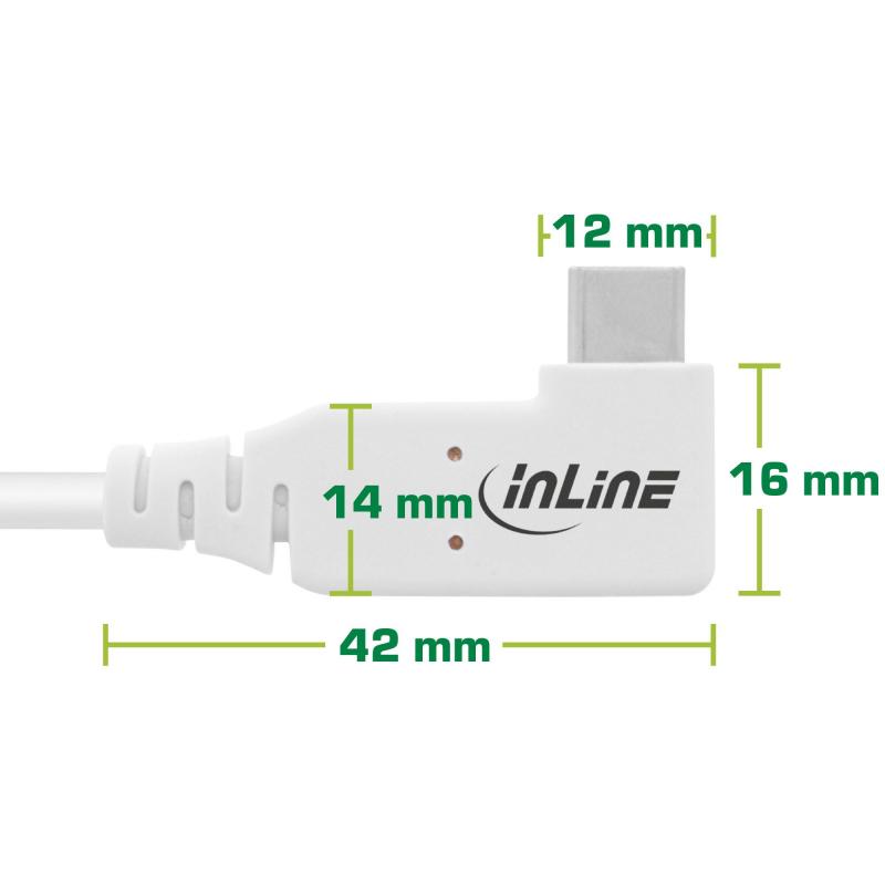 InLine® USB4 Kabel USB-C einseitig gewinkelt PD 240W 8K60Hz TPE